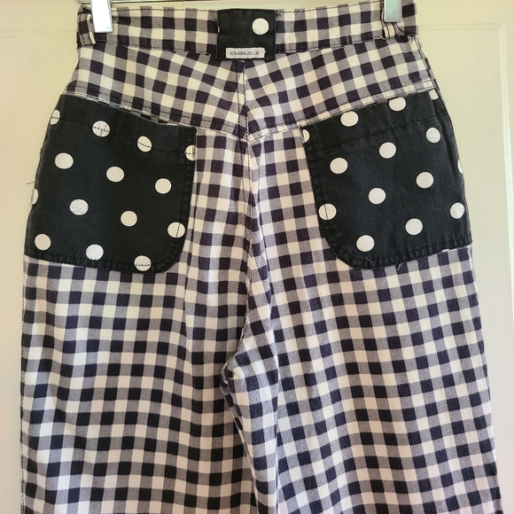 EMANUELLE - High waisted checkered/ polka dot jeans - Picture 15 of 15